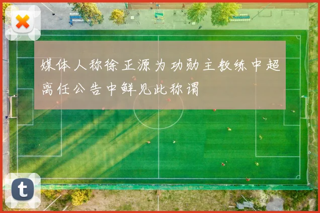 媒体人称徐正源为功勋主教练中超离任公告中鲜见此称谓